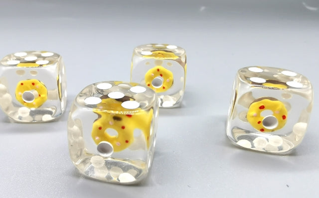 Yellow Donut Pipped d6 16mm (Custom Dice) (Online Only)
