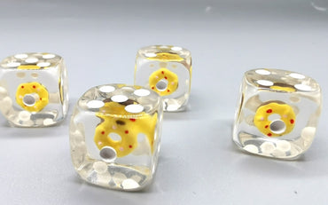 Yellow Donut Pipped d6 16mm (Custom Dice) (Online Only)