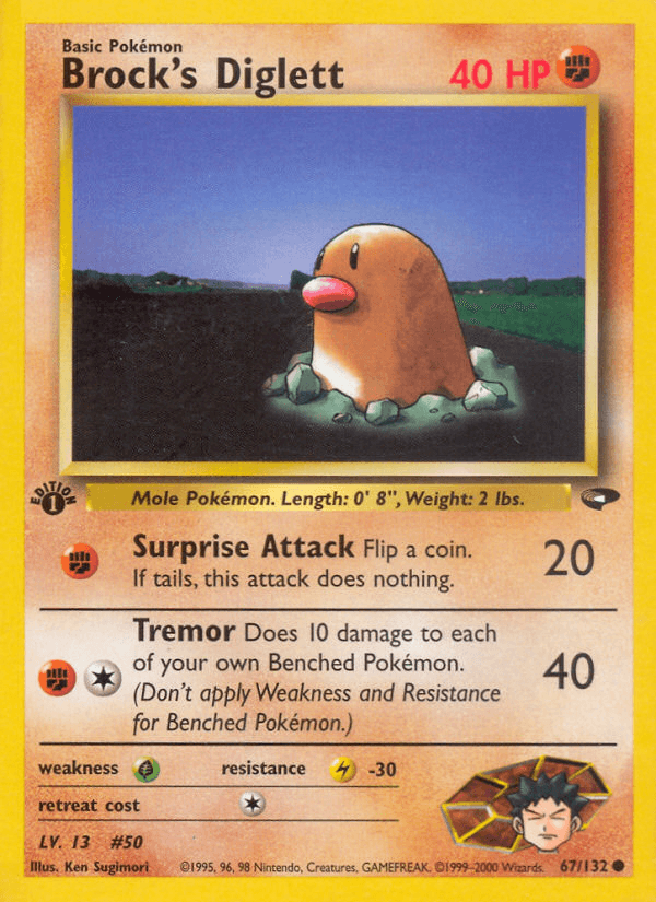 Brock's Diglett (67/132) [Gym Challenge 1st Edition] (Online Only)