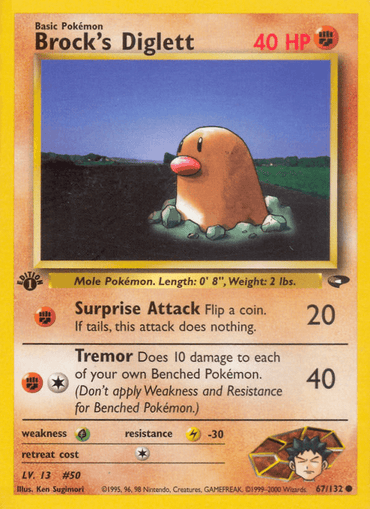 Brock's Diglett (67/132) [Gym Challenge 1st Edition] (Online Only)