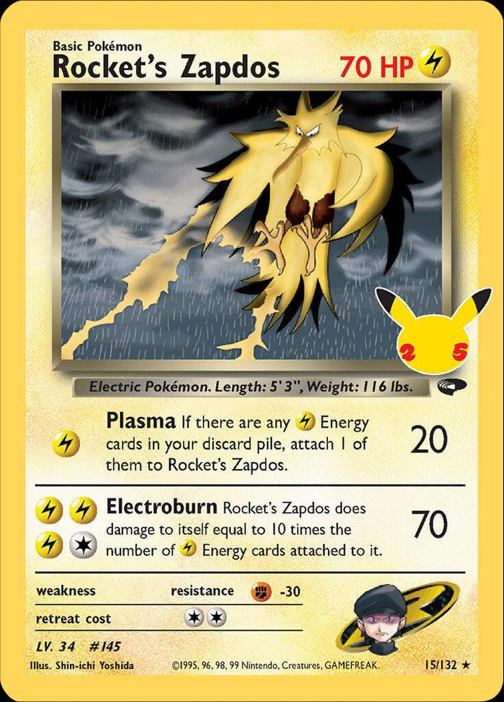 Rocket's Zapdos (15/132) [Celebrations: 25th Anniversary - Classic Collection] (Online Only)