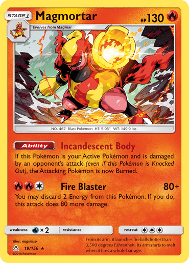 Magmortar (19/156) [Sun & Moon: Ultra Prism] (Online Only)