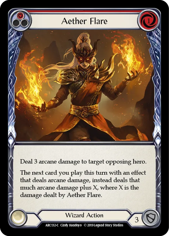 Aether Flare (Red) [ARC132-C] (Arcane Rising)  1st Edition Rainbow Foil - Anime Imports LLC