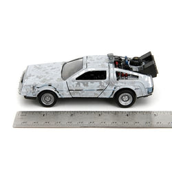 Back to the Future die-cast 1:32 scale "Hollywood Rides" DeLorean Time Machine (Frost Covered) (ONLINE ORDER ONLY)