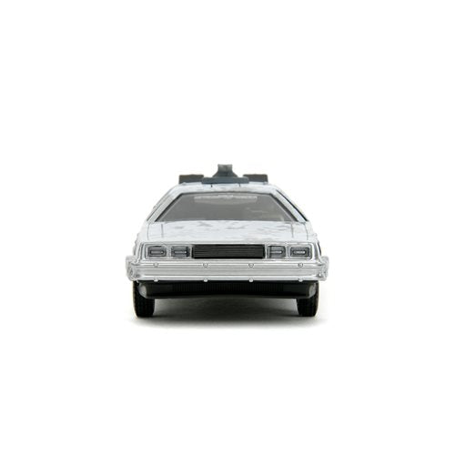 Back to the Future die-cast 1:32 scale "Hollywood Rides" DeLorean Time Machine (Frost Covered) (ONLINE ORDER ONLY)