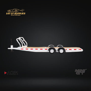 Mini-GT Car Hauler Trailer White #AC21 1:64 MGTAC21 (ONLINE ORDER ONLY)