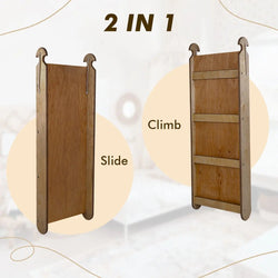 5in1 Montessori Climbing Set: Triangle Ladder, Climbing Arch, Slide, Net & Cushion – Chocolate (ONLINE ORDER ONLY)