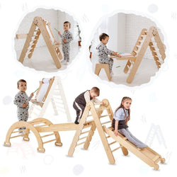 5in1 Montessori Climbing Set: Triangle Ladder + Climbing Arch + Slide Board + Climbing Net + Art Addition (ONLINE ORDER ONLY)