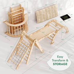 5in1 Montessori Climbing Set: Pikler, Climbing Arch, Slide, Net & Cushion (ONLINE ORDER ONLY)
