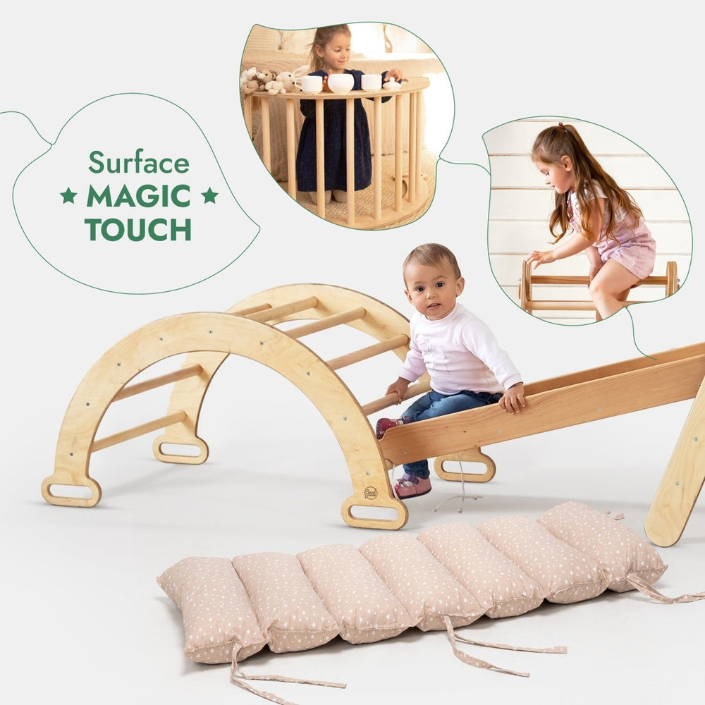 5in1 Montessori Climbing Set: Pikler, Climbing Arch, Slide, Net & Cushion (ONLINE ORDER ONLY)