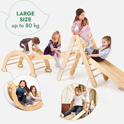5in1 Montessori Climbing Set: Pikler, Climbing Arch, Slide, Net & Cushion (ONLINE ORDER ONLY)