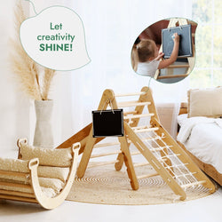 5in1 Montessori Climbing Set: Pikler, Climbing Arch, Slide, Net & Cushion (ONLINE ORDER ONLY)