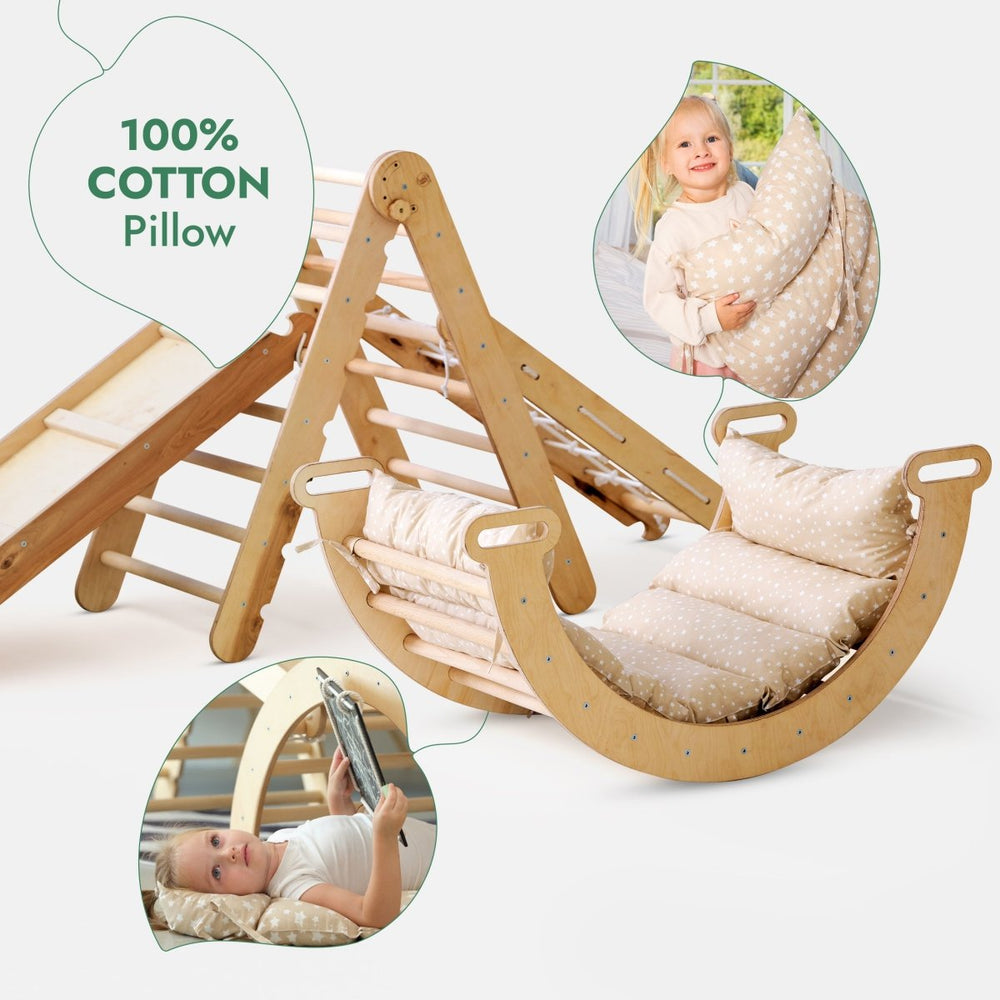 5in1 Montessori Climbing Set: Pikler, Climbing Arch, Slide, Net & Cushion (ONLINE ORDER ONLY)