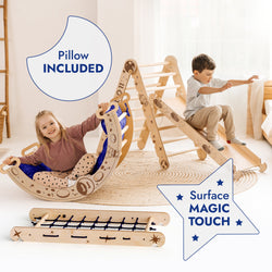 Apollo 5in1 Climbing Set:  Pikler Triangle, Net, Arch, Slide Board, and Cushion for Little Astronauts (ONLINE ORDER ONLY)