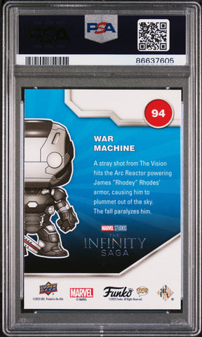 2023 UPPER DECK FUNKO POP MARVEL  WAR MACHINE  #94  PSA 10 (Online Order Only)