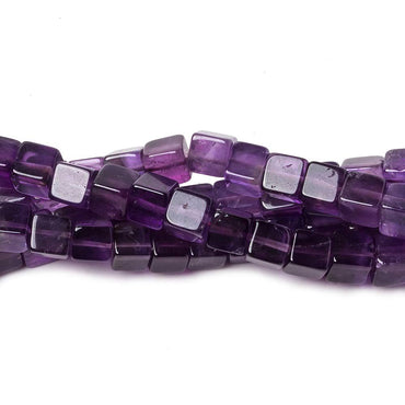 5mm Amethyst Plain Cube Beads 16 inch 83 pieces (ONLINE ORDER ONLY)