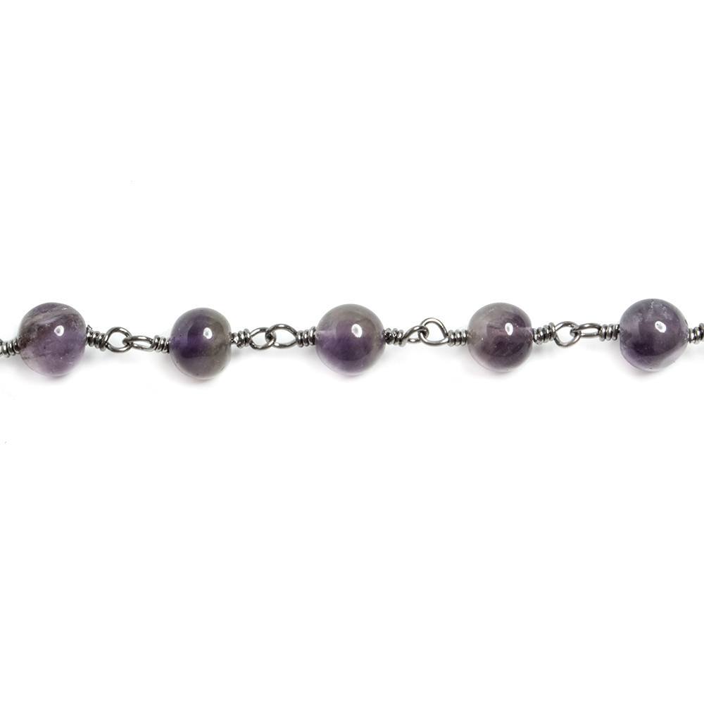 5mm Amethyst plain round Black Gold plated Chain by the foot 29 pieces (ONLINE ORDER ONLY)