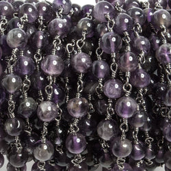 5mm Amethyst plain round Black Gold plated Chain by the foot 29 pieces (ONLINE ORDER ONLY)