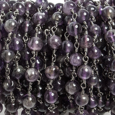 5mm Amethyst plain round Black Gold plated Chain by the foot 29 pieces (ONLINE ORDER ONLY)