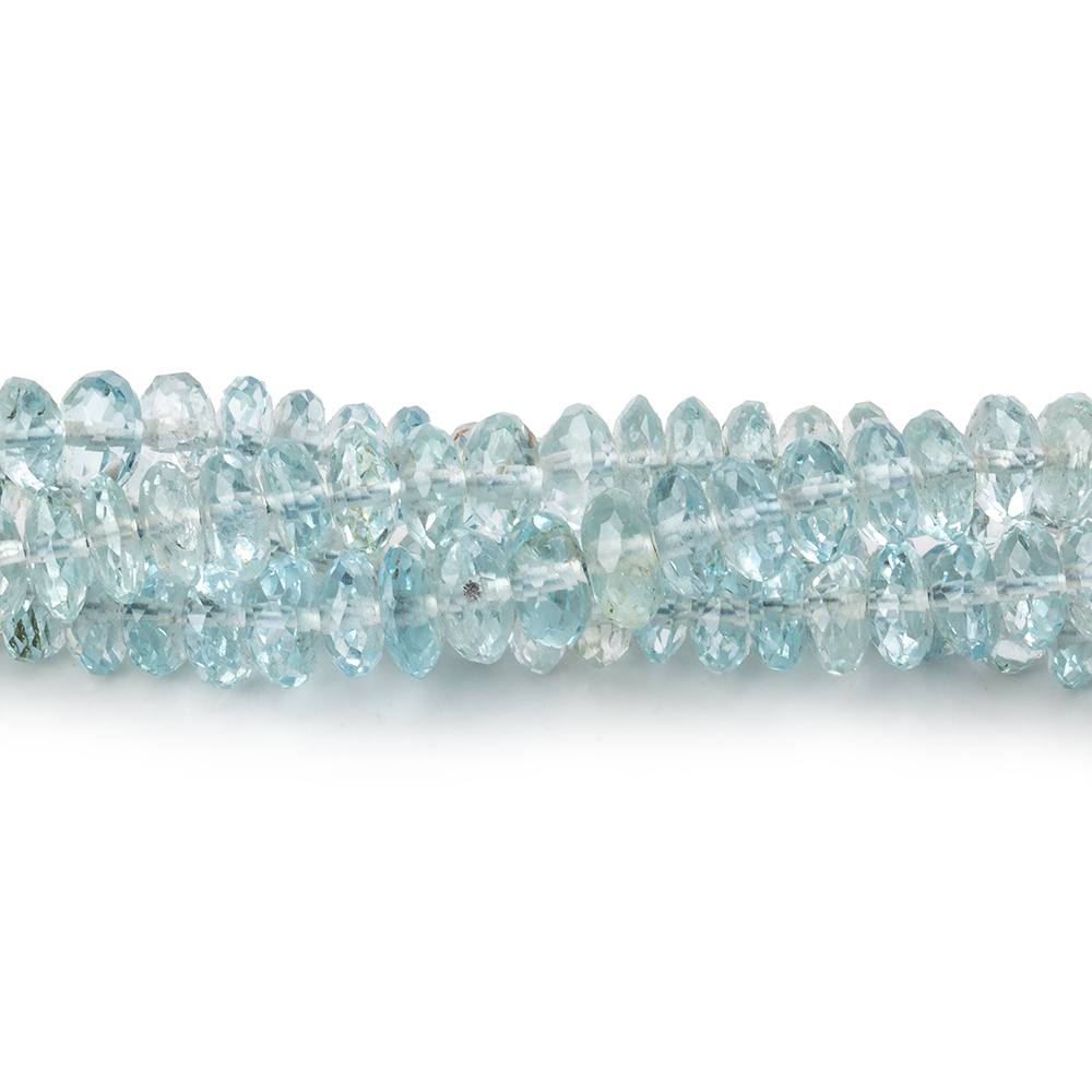 5mm Aquamarine Faceted Rondelle Beads 9 inch 95 pieces AA (ONLINE ORDER ONLY)