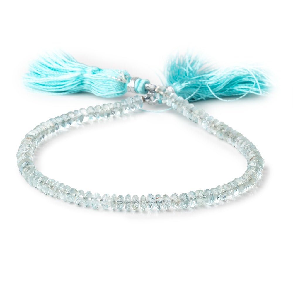 5mm Aquamarine Faceted Rondelle Beads 9 inch 95 pieces AA (ONLINE ORDER ONLY)