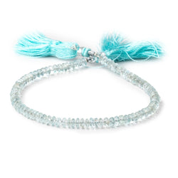 5mm Aquamarine Faceted Rondelle Beads 9 inch 95 pieces AA (ONLINE ORDER ONLY)