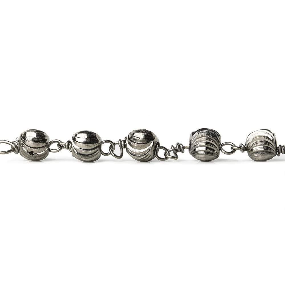 5mm Black Gold plated Fluted Round Black Gold plated Chain by the foot (ONLINE ORDER ONLY)