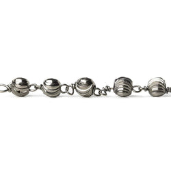 5mm Black Gold plated Fluted Round Black Gold plated Chain by the foot (ONLINE ORDER ONLY)