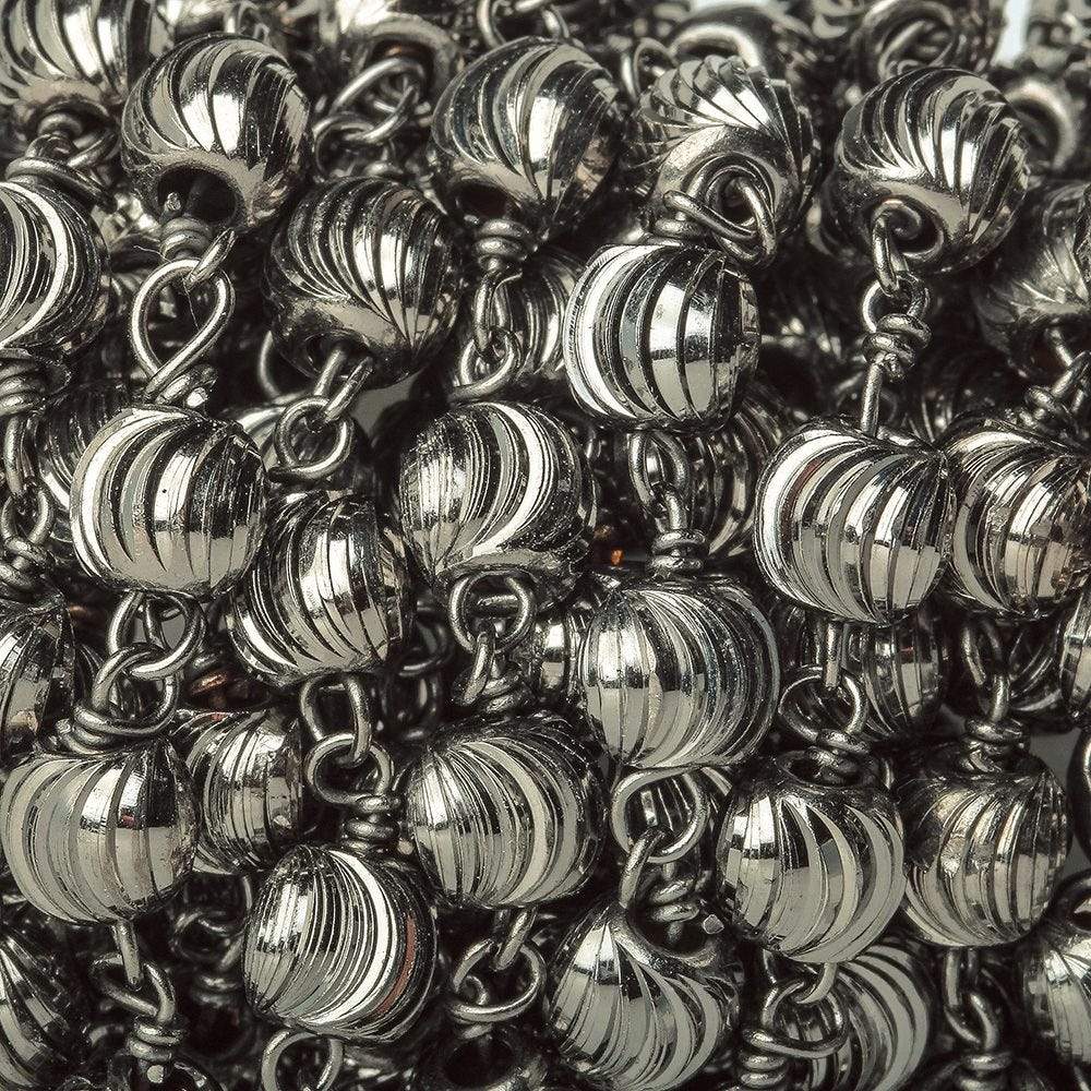 5mm Black Gold plated Fluted Round Black Gold plated Chain by the foot (ONLINE ORDER ONLY)