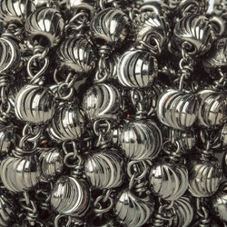 5mm Black Gold plated Fluted Round Black Gold plated Chain by the foot (ONLINE ORDER ONLY)