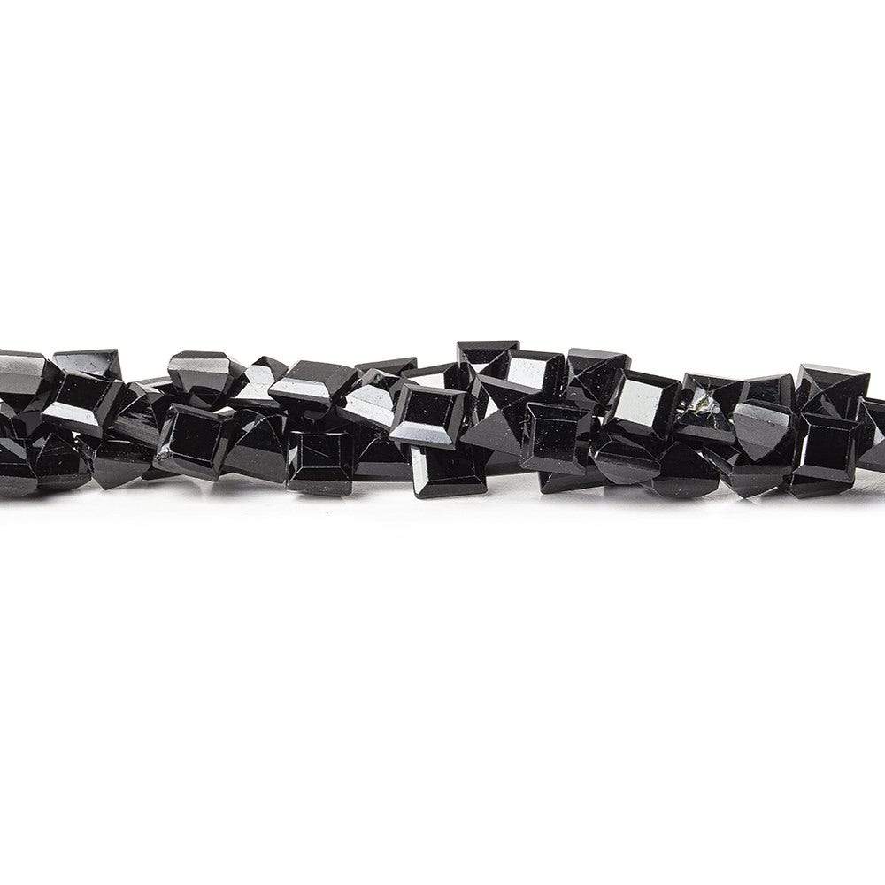 5mm Black Spinel bezel faceted square beads 13.5 inch 78 beads (ONLINE ORDER ONLY)