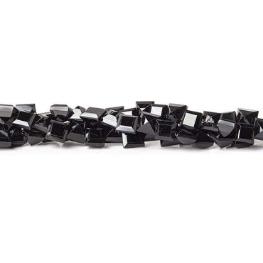 5mm Black Spinel bezel faceted square beads 13.5 inch 78 beads (ONLINE ORDER ONLY)