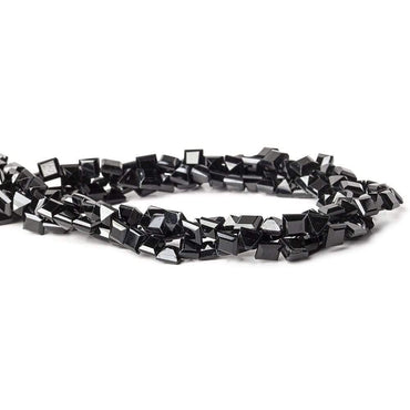 5mm Black Spinel bezel faceted square beads 13.5 inch 78 beads (ONLINE ORDER ONLY)