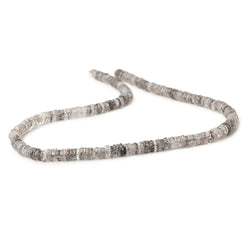 5mm Black Tourmalinated Quartz plain heshi beads 16 inch 270 beads (ONLINE ORDER ONLY)