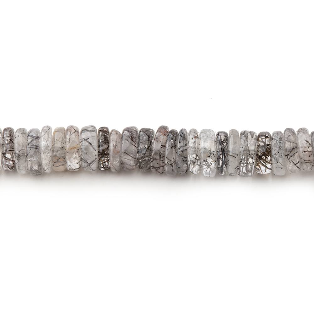 5mm Black Tourmalinated Quartz plain heshi beads 16 inch 270 beads (ONLINE ORDER ONLY)