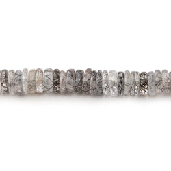 5mm Black Tourmalinated Quartz plain heshi beads 16 inch 270 beads (ONLINE ORDER ONLY)