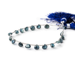 5mm Blue Sapphire Faceted Heart Beads 5.75 inch 19 pieces (ONLINE ORDER ONLY)