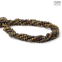 5mm Brown & Green Tourmaline Plain Round Beads 16 inch 88 pieces 1mm Hole (ONLINE ORDER ONLY)