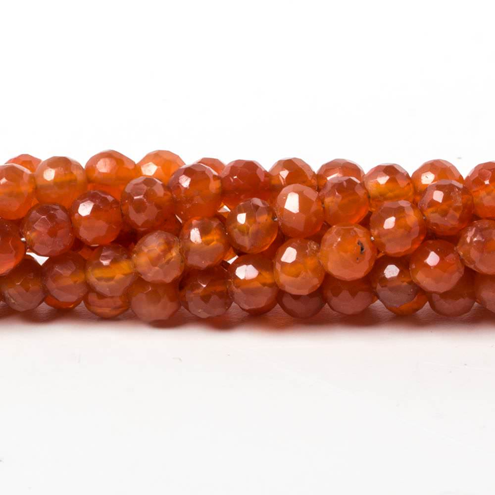5mm Carnelian Agate Beads Faceted Round 13 inch 75 pieces (ONLINE ORDER ONLY)
