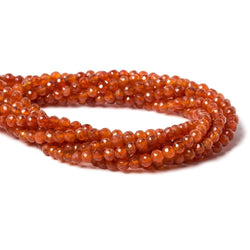 5mm Carnelian Agate Beads Faceted Round 13 inch 75 pieces (ONLINE ORDER ONLY)