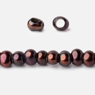 5mm Chocolate Raspberry 2.5mm Large Hole Off Round Pearls 15 inch 122 Beads (ONLINE ORDER ONLY)