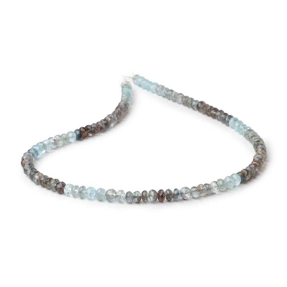 5mm Copper Moss Aquamarine Faceted Rondelle Beads 14 inch 100 pieces AA (ONLINE ORDER ONLY)