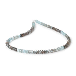 5mm Copper Moss Aquamarine Faceted Rondelle Beads 14 inch 100 pieces AA (ONLINE ORDER ONLY)
