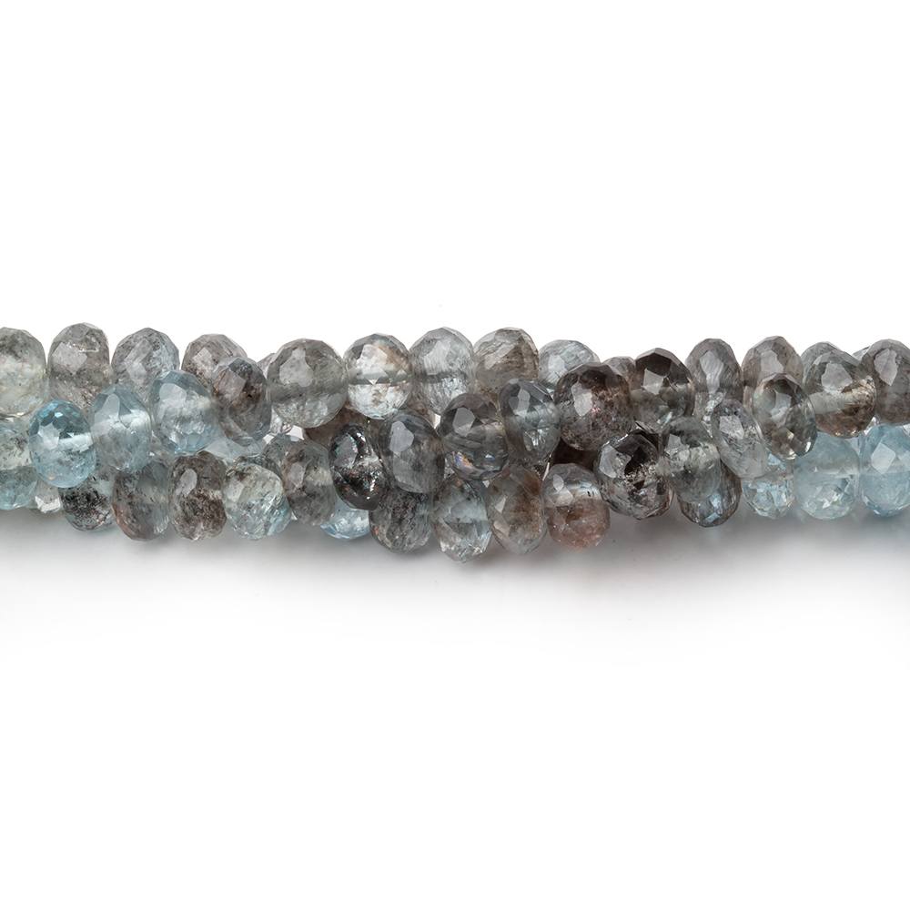 5mm Copper Moss Aquamarine Faceted Rondelle Beads 14 inch 100 pieces AA (ONLINE ORDER ONLY)