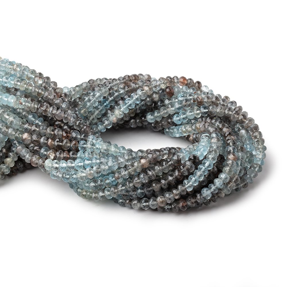 5mm Copper Moss Aquamarine Faceted Rondelle Beads 14 inch 100 pieces AA (ONLINE ORDER ONLY)