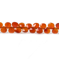 4mm Dark Carnelian faceted heart briolette beads 5 inch 44 pieces (ONLINE ORDER ONLY)
