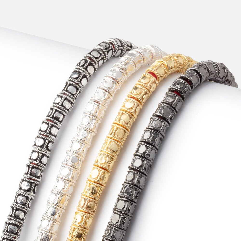 5mm Dotted Cylinder Tube Beads 8 inch 48 pieces (ONLINE ORDER ONLY)