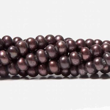 5mm Eggplant Center Drilled Button Freshwater Pearls 16 inch 120 pieces (ONLINE ORDER ONLY)