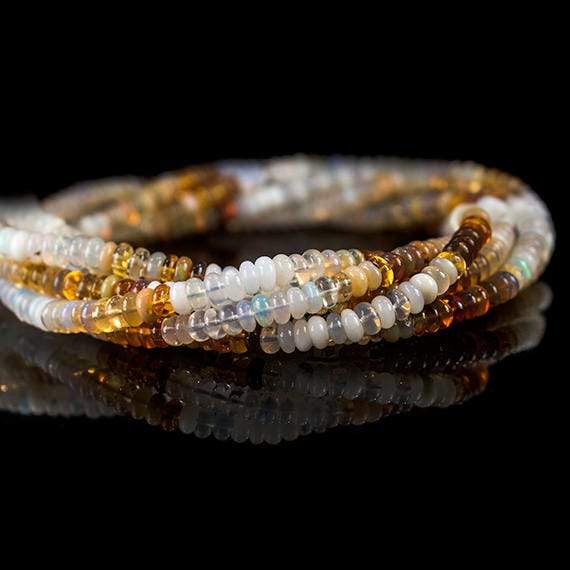 5mm Ethiopian Multi Color Opal Plain Rondelle Beads 13 inch 105 pieces (ONLINE ORDER ONLY)
