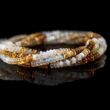 5mm Ethiopian Multi Color Opal Plain Rondelle Beads 13 inch 105 pieces (ONLINE ORDER ONLY)